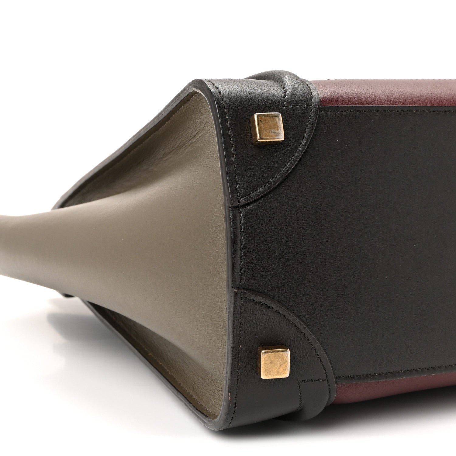 Celine Smooth Calfskin Nubuck Micro Tri-Color Luggage Burgundy 8 of 9