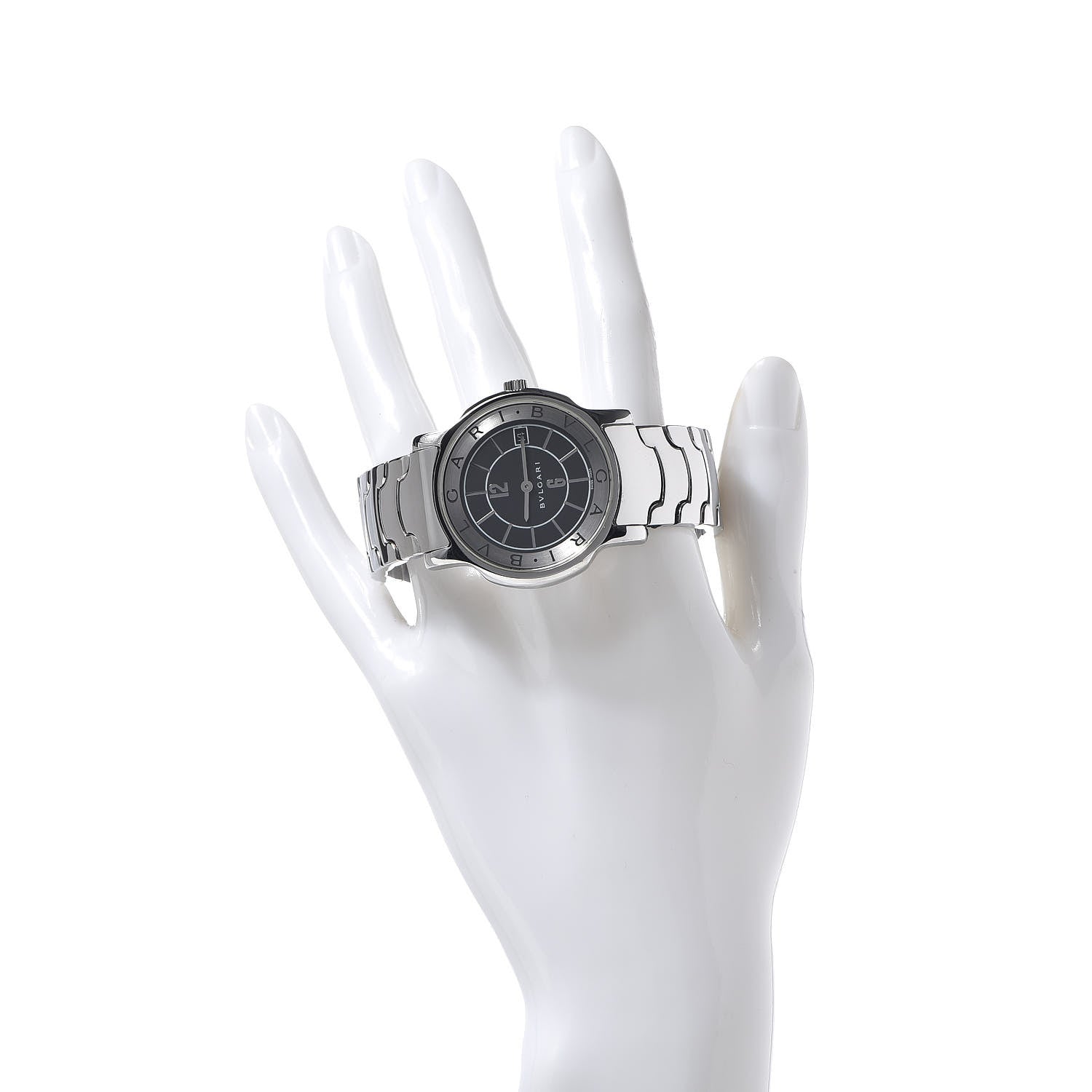 Bulgari Stainless Steel 35mm Solotempo Quartz Watch Black 2 of 6