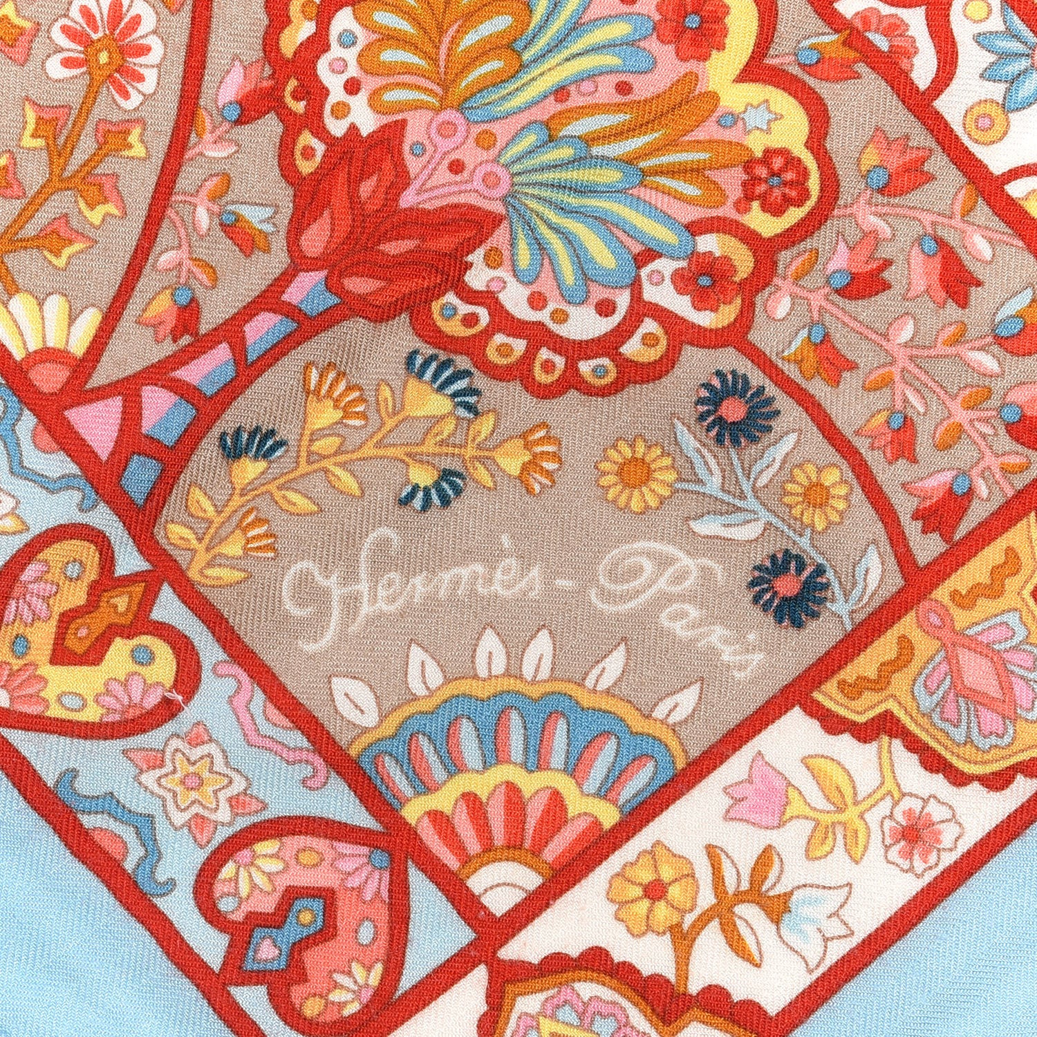 Hermes Cashmere Silk Au Pays Des Oiseaux Fleurs Shawl 140 2 of 4