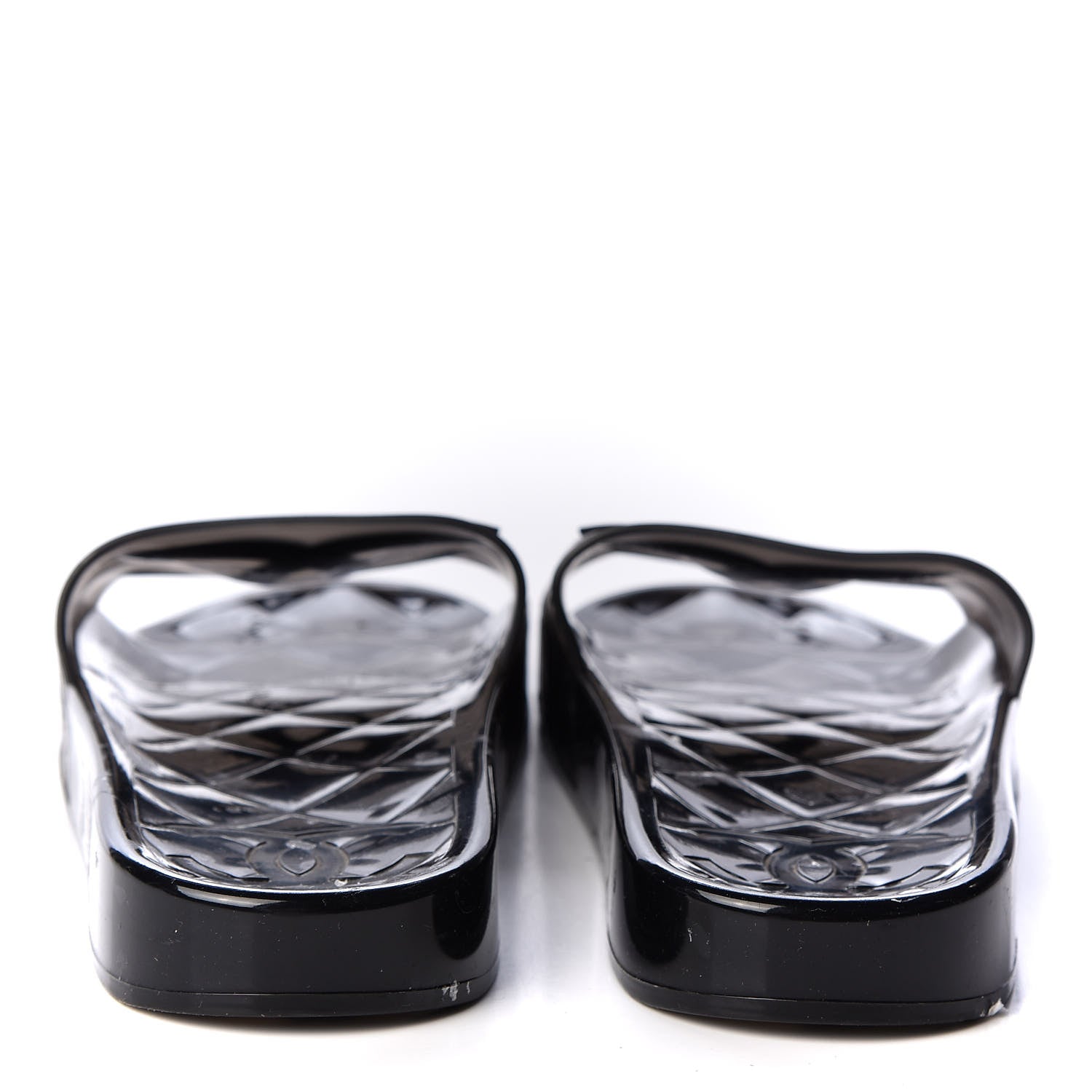 Chanel PVC Transparent CC Flat Slide Sandals 40 Black 6 of 8