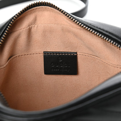 Gucci Calfskin Matelasse Mini GG Marmont Chain Shoulder Bag Black 6 of 9