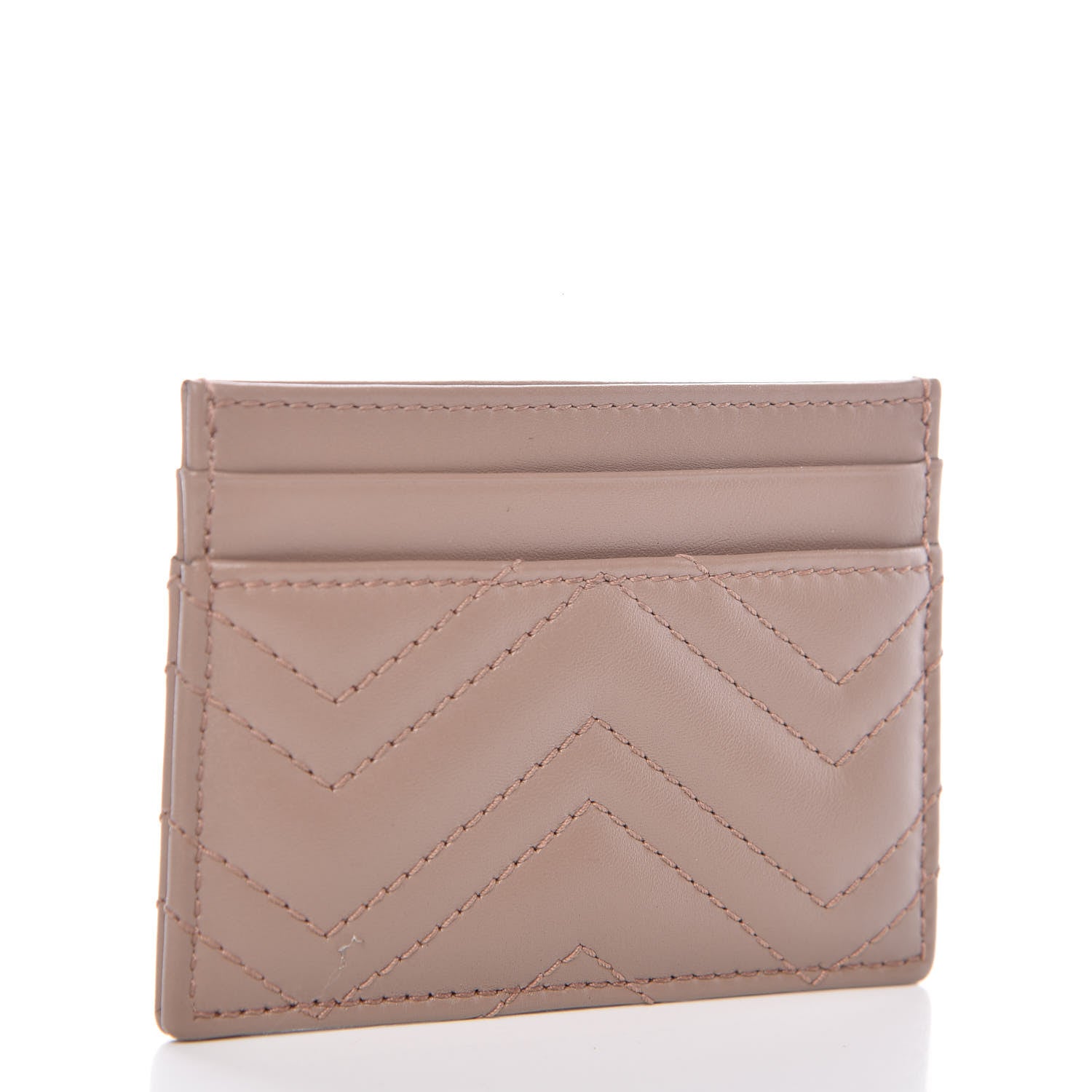 Gucci Calfskin Matelasse GG Marmont Card Holder Porcelain Rose 3 of 8