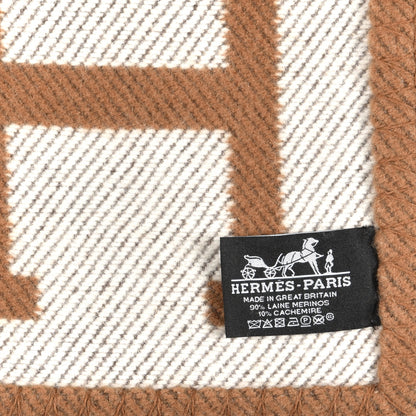 Hermes Wool Cashmere Avalon Blanket Ecru Camel 3 of 3