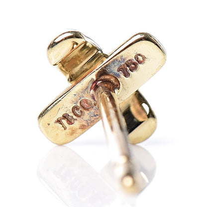 Tiffany 18K Yellow Gold 5mm Cross Stitch Earrings 3 of 6