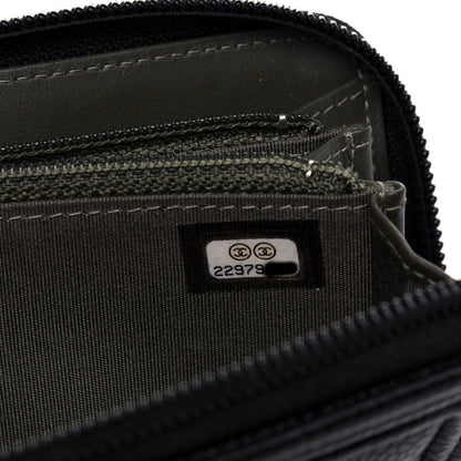 Chanel Caviar Quilted Small Boy Zip Around Wallet Black 8 of 12