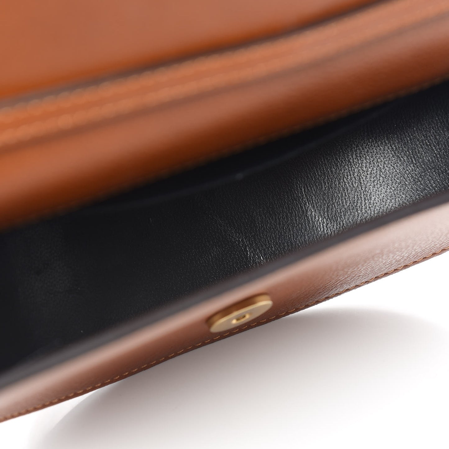 Calfskin Small Nile Bracelet Minaudiere Bag Caramel