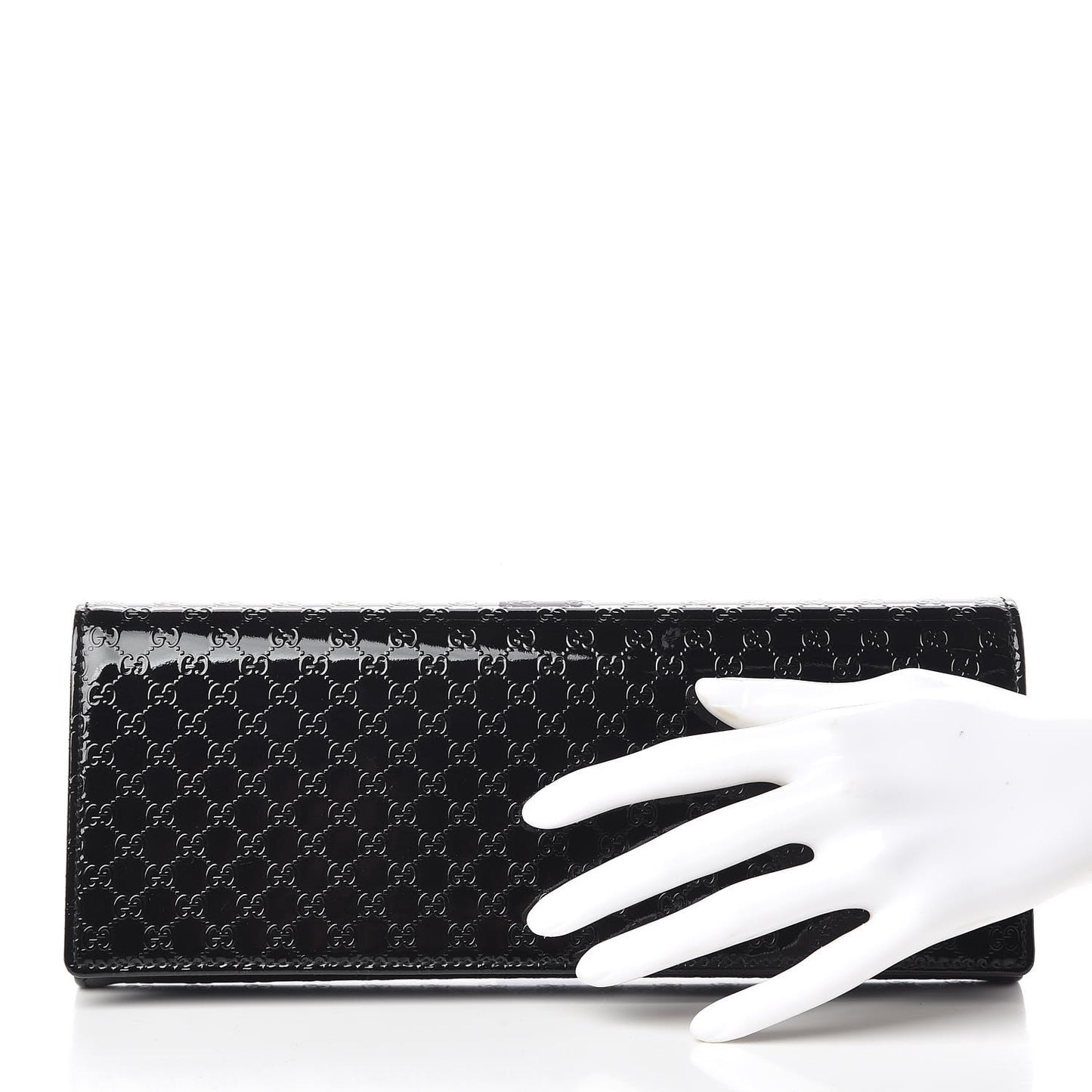 Patent Microguccissima Small Broadway Clutch Black