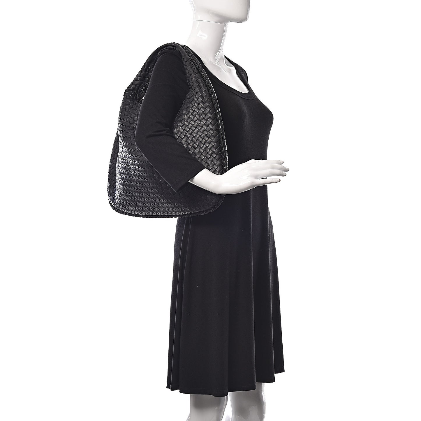 Nappa Intrecciato Large Veneta Hobo Black