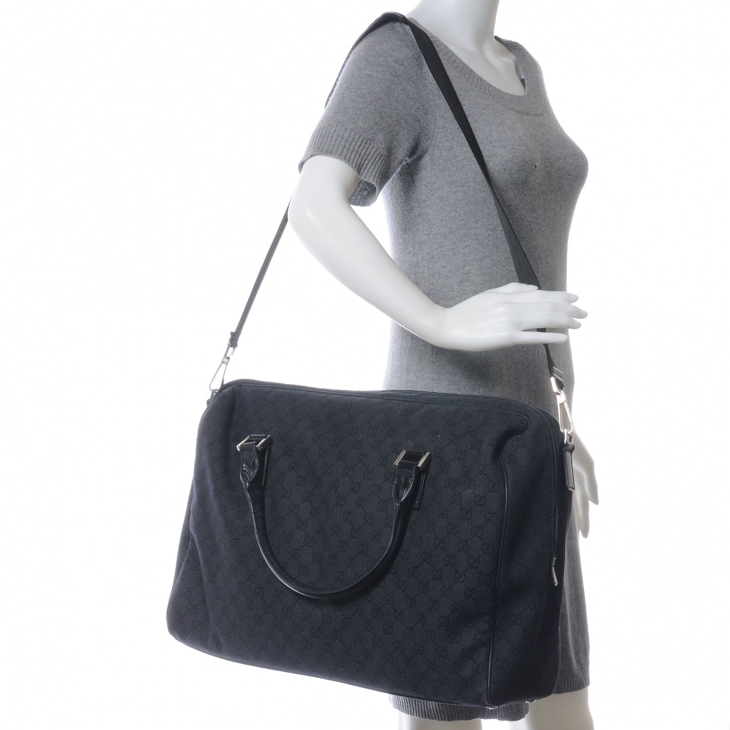 Denim Monogram Large Carry On Duffle Black