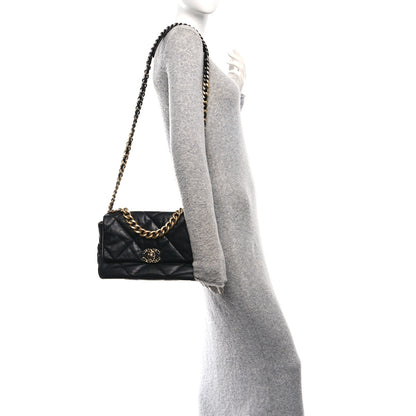 Chanel Goatskin Quilted Large Chanel 19 Flap Black 2 of 10