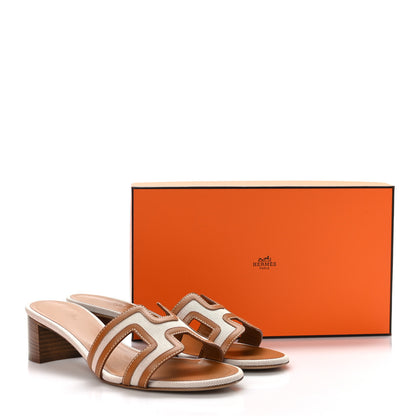 Hermes Calfskin Canvas Oasis Sandals 39 Noisette Beige Dore 9 of 9