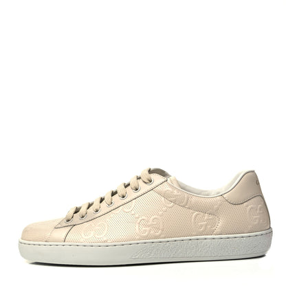 Gucci Calfskin GG Tennis Embossed Mens Ace Sneakers 7 Mystic White 1 of 8