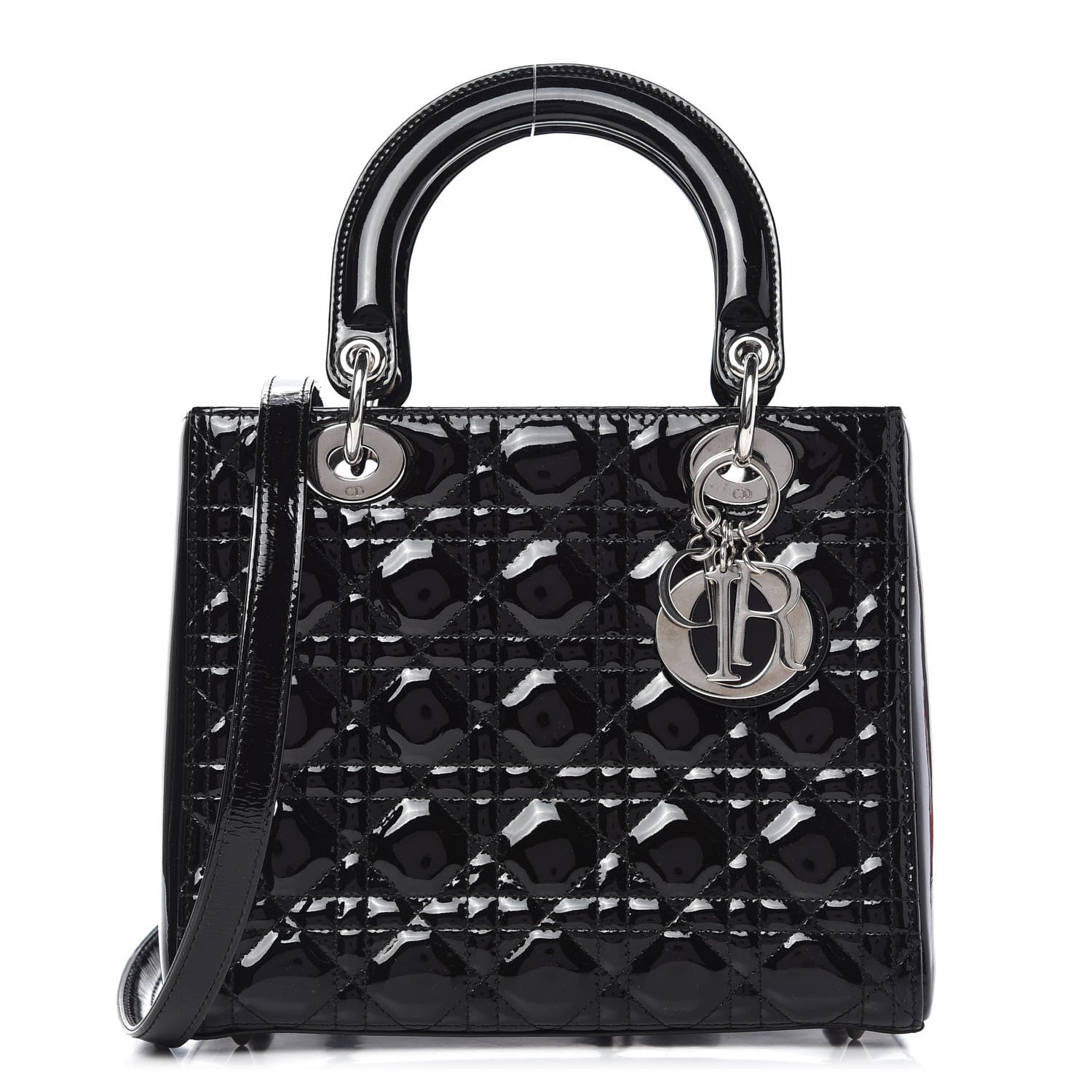 Christian Dior Patent Cannage Medium Lady Dior Black 1 of 9
