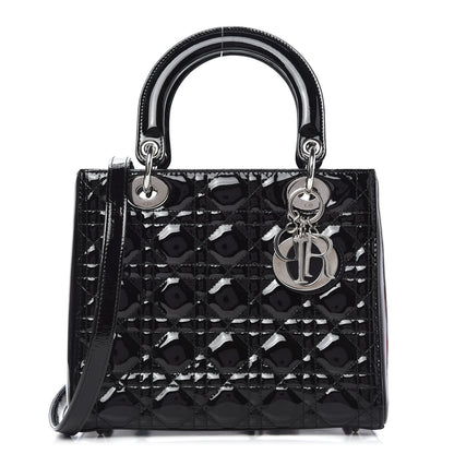 Christian Dior Patent Cannage Medium Lady Dior Black 1 of 9