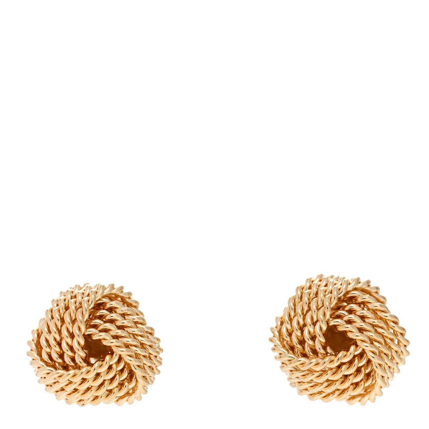 Tiffany 18K Yellow Gold Twist Knot Earrings 1 of 5