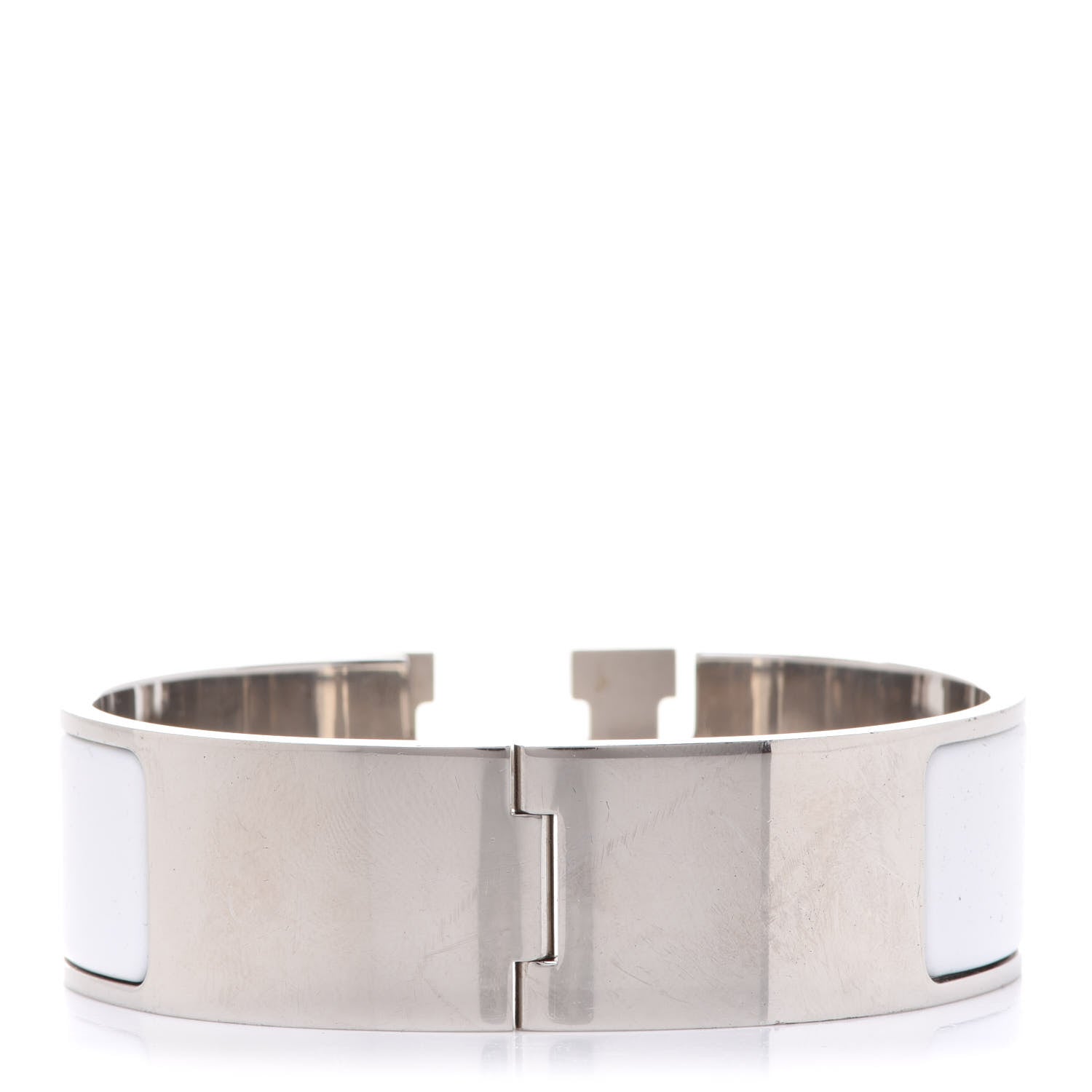Hermes Enamel Wide Clic Clac H Bracelet PM White 3 of 8