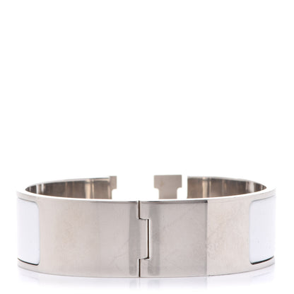 Hermes Enamel Wide Clic Clac H Bracelet PM White 3 of 8