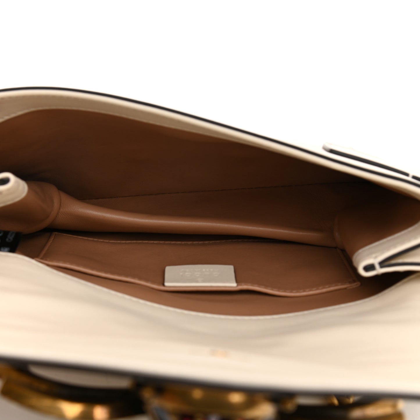 Nappa Pearl Studded Mini Queen Margaret Broadway Shoulder Bag Mystic White