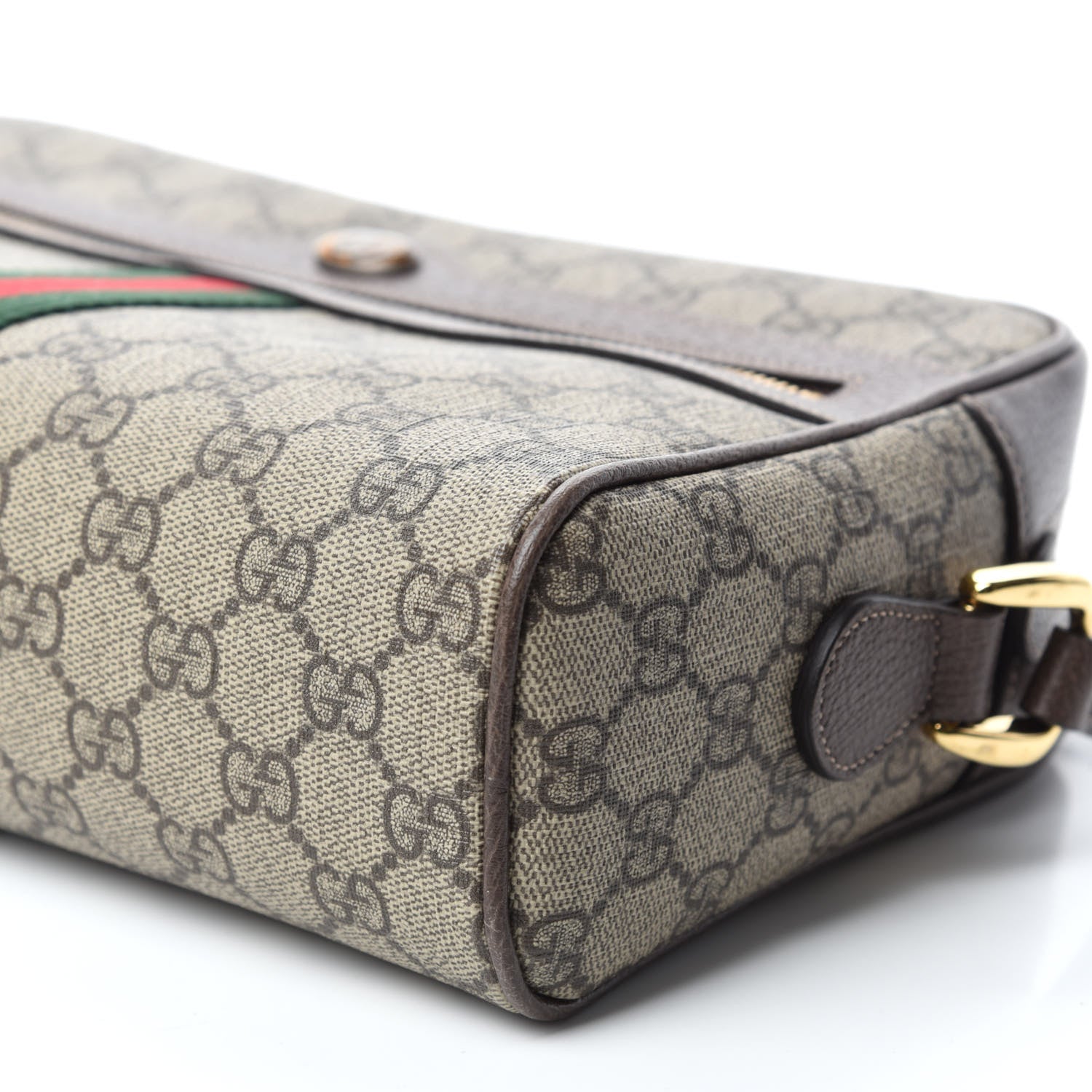 Gucci GG Supreme Monogram Web Small Ophidia Shoulder Bag Brown 7 of 10