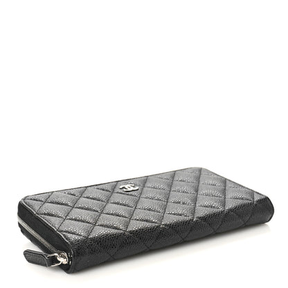 Chanel Caviar Quilted Large Gusset Zip Around Wallet Black 4 of 10
