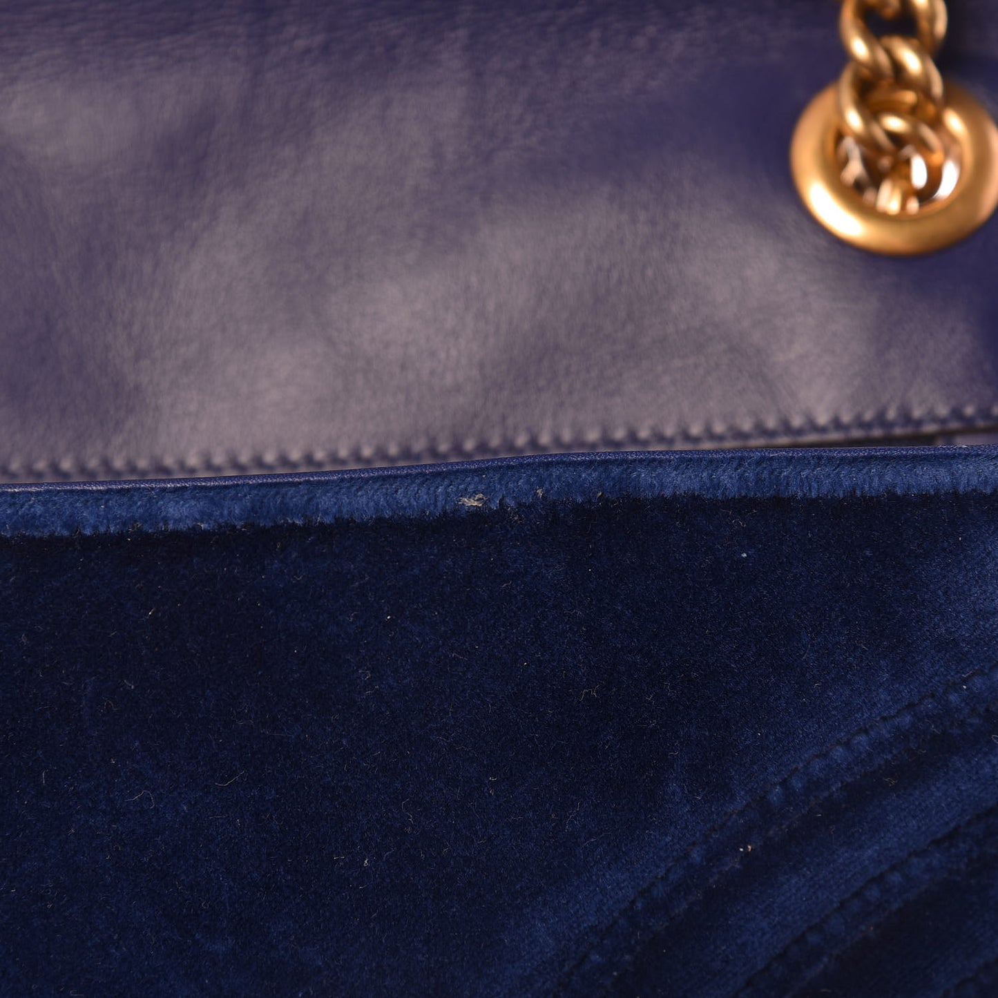 Velvet Matelasse Small GG Marmont Shoulder Bag Cobalt Blue