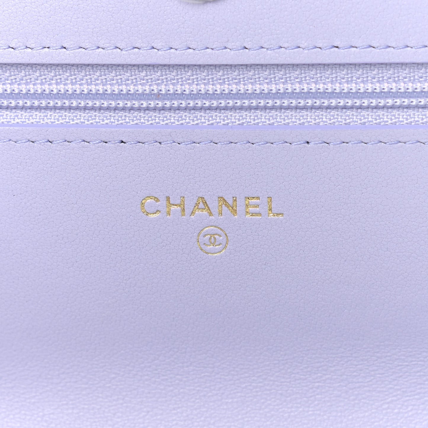 Lambskin Quilted Chanel 19 Wallet On Chain WOC Light Purple