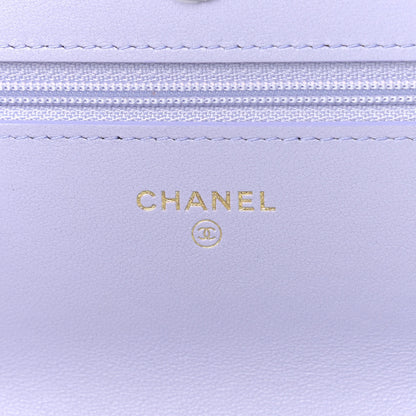 Chanel Lambskin Quilted Chanel 19 Wallet On Chain WOC Light Purple 6 of 10