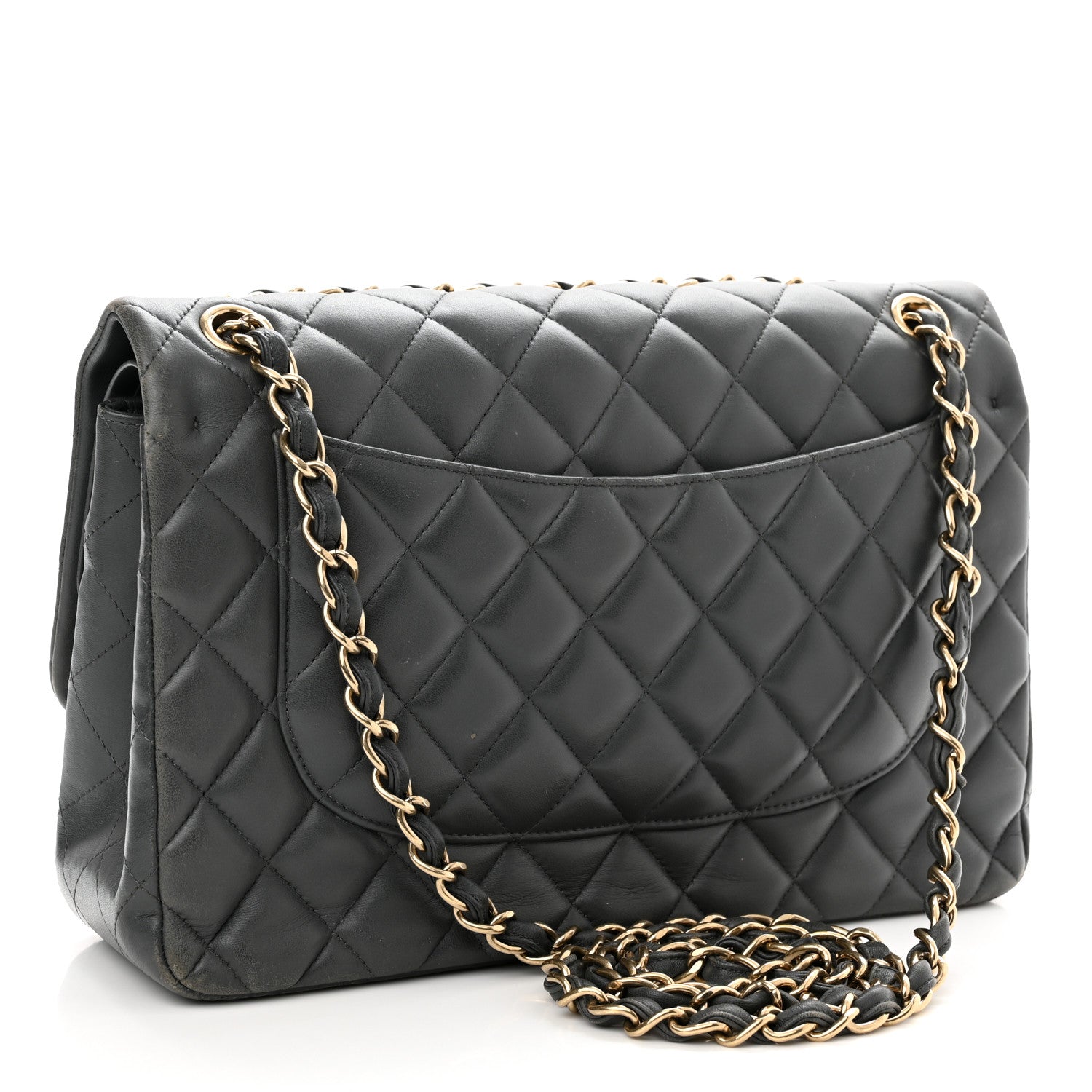 Chanel Caviar Quilted Jumbo Double Flap Dark Grey 3 of 16