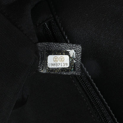 Chanel Calfskin Quilted Graphic Flap Bag Black White 8 of 8