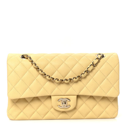 Chanel Caviar Quilted Medium Double Flap Light Yellow 1 of 10