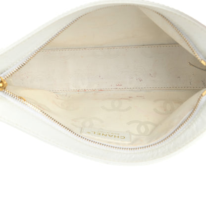 Chanel Caviar Resin CC Zip Clutch White 5 of 8