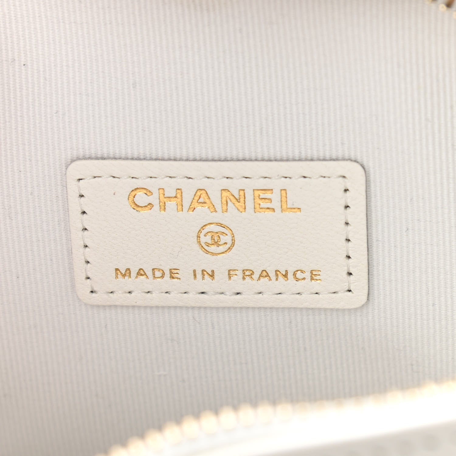 Chanel Lambskin Quilted CC In Love Heart Clutch With Chain White 6 of 11