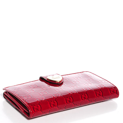 Gucci Patent Guccissima Heart Continental Wallet Red 4 of 7