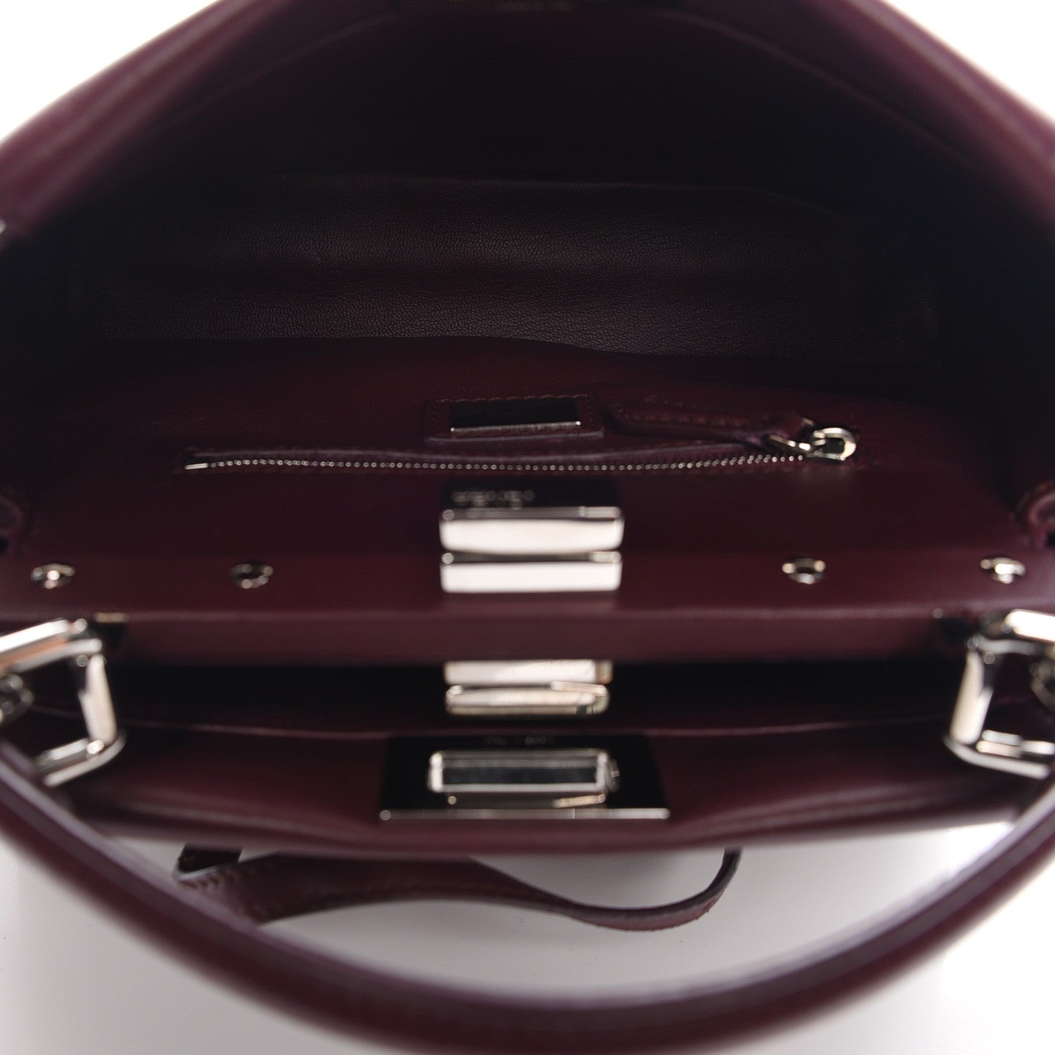 Fendi Nappa Mini Peekaboo Iconic Satchel Bordeaux 6 of 8