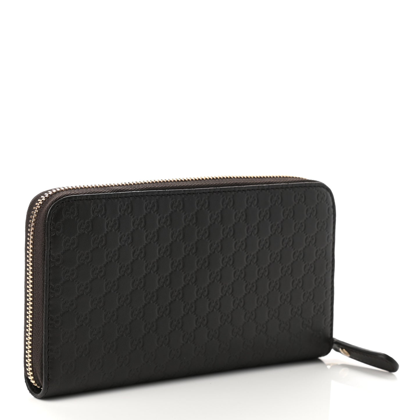 Microguccissima Large Zip Around Organizer Wallet Brown
