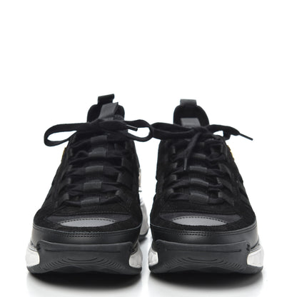 Chanel Fabric Calfskin Suede CC Sneakers 37.5 Black 2 of 7