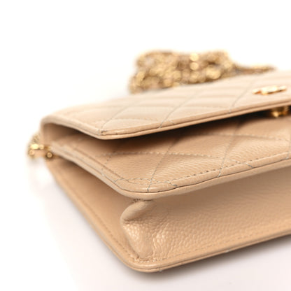 Chanel Caviar Quilted Wallet on Chain WOC Beige Clair 8 of 9