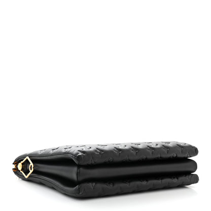 Louis Vuitton Lambskin Embossed Monogram Coussin MM Black 4 of 11