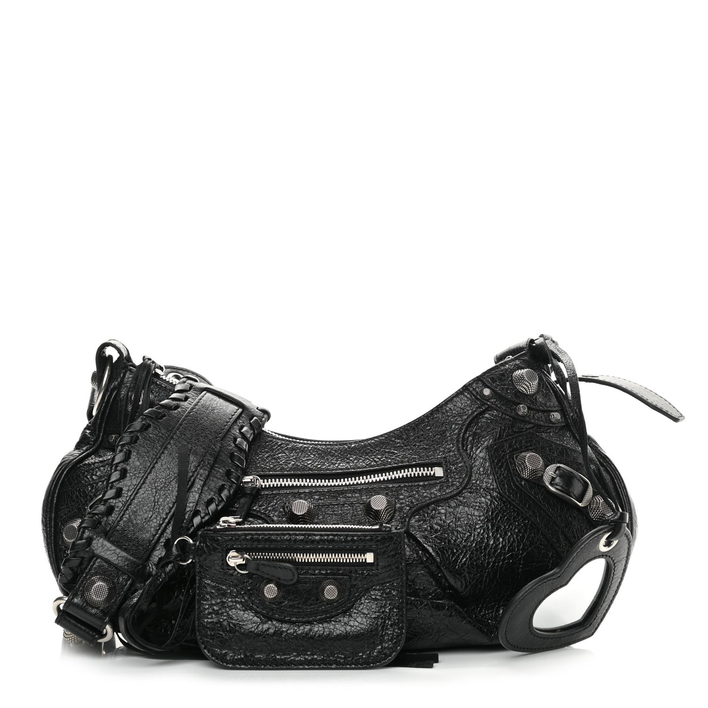 Agneau Arena Small Le Cagole Shoulder Bag Black