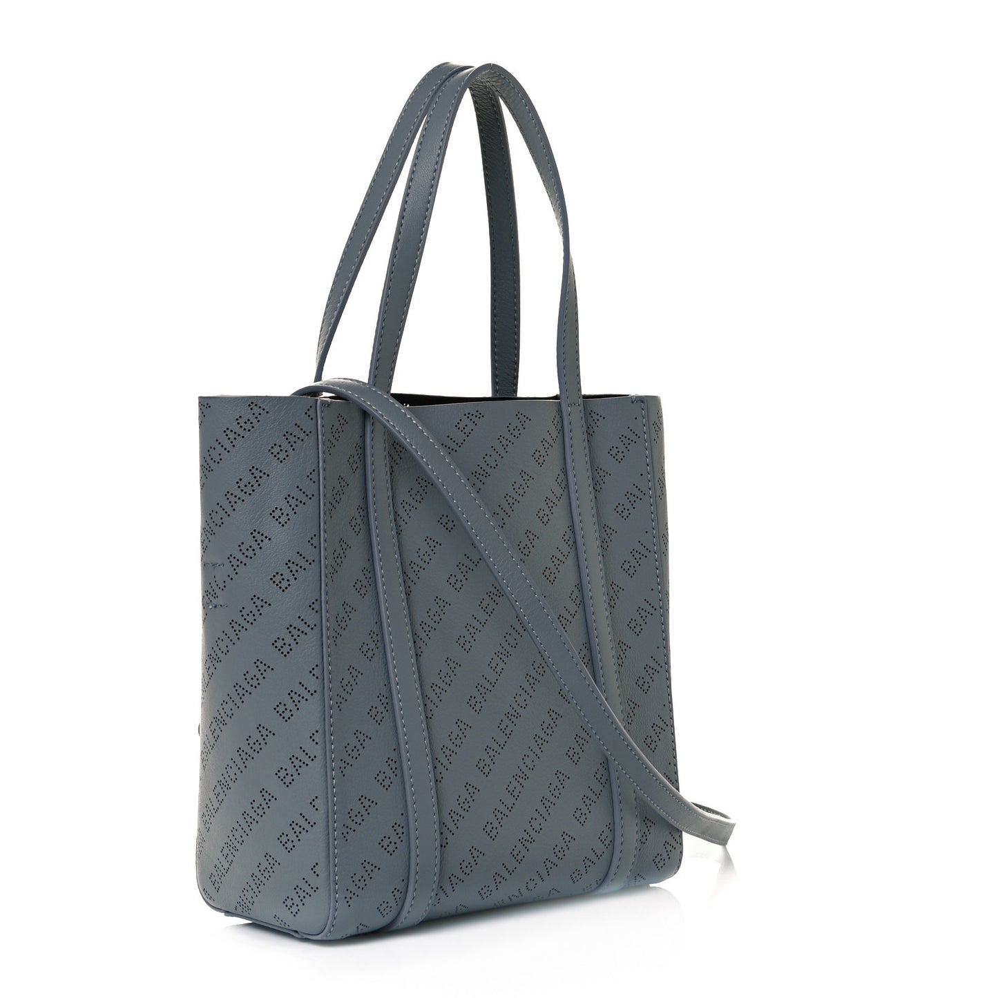 Smooth Calfskin Logo Perforated XXS Everyday Tote Gris Cendre