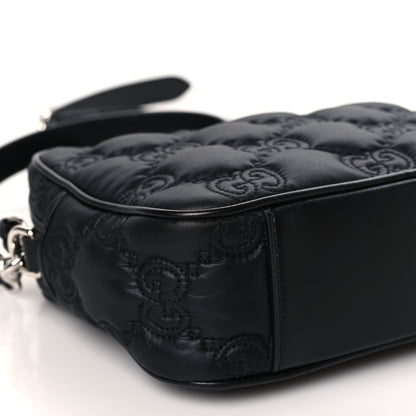 Gucci Nylon Calfskin Enamel GG Matelasse Shoulder Bag Black 8 of 9