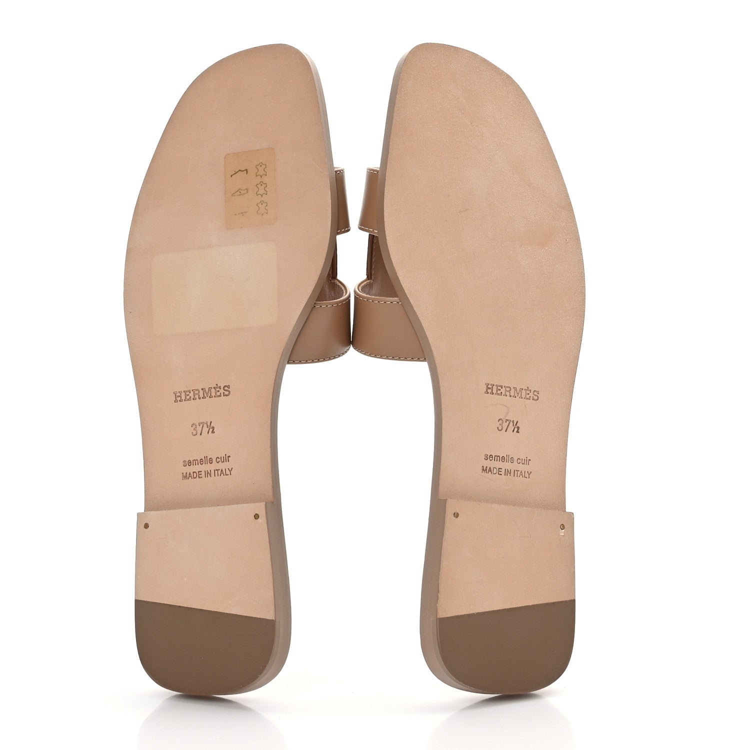 Hermes Box Calfskin Oran Sandals 37.5 Bois De Santal 5 of 7