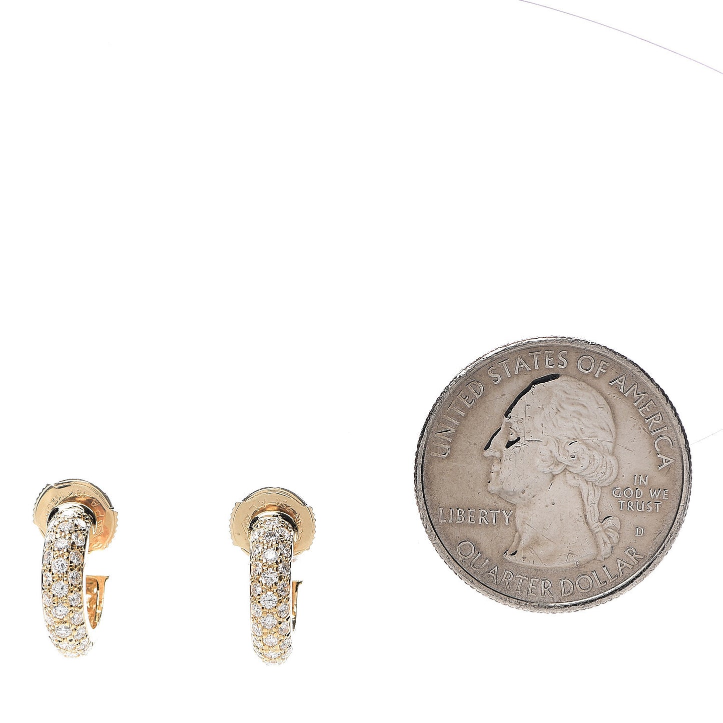 18K Yellow Gold Diamond Etincelle De Hoop Earrings