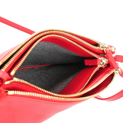 Celine Lambskin Small Trio Crossbody Bag Red 5 of 7