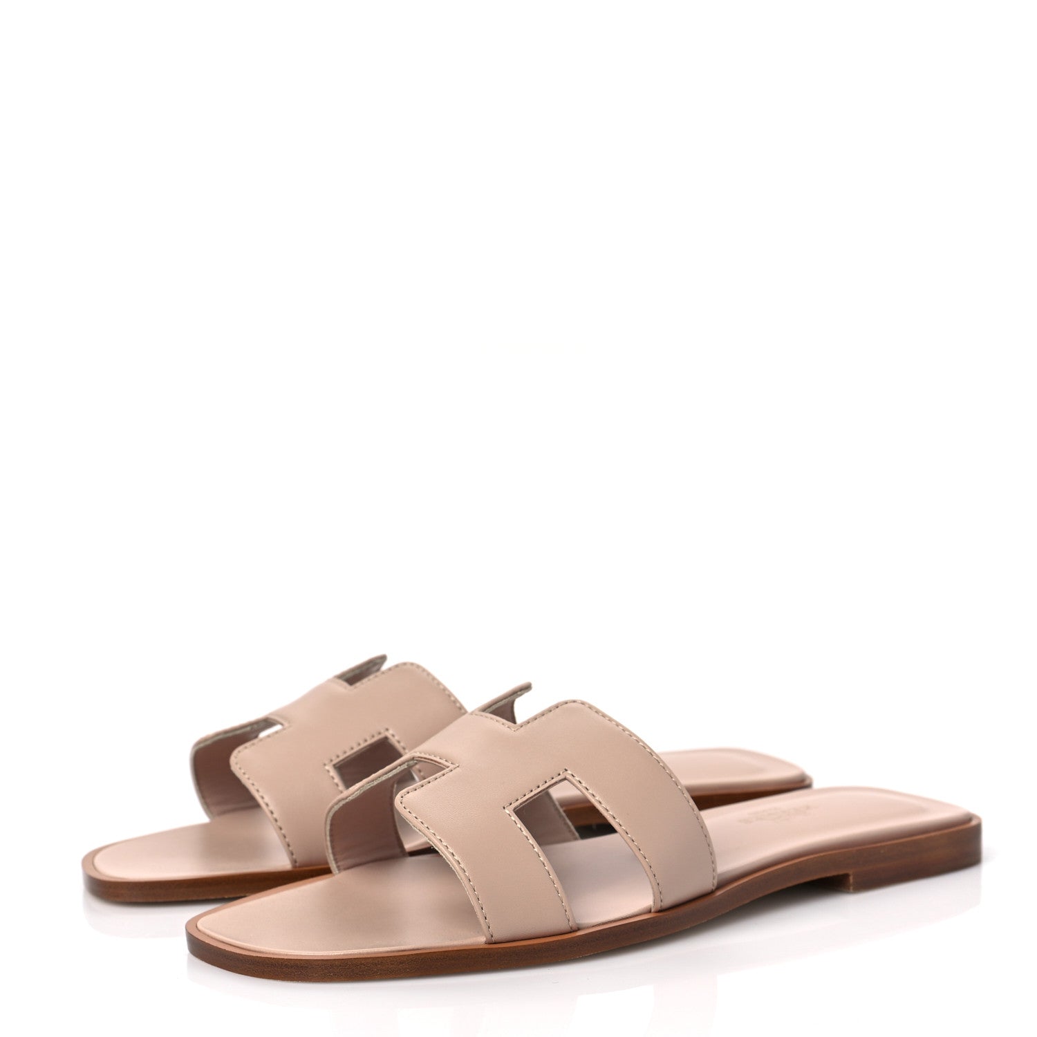 Hermes Box Calfskin Oran Sandals 37 Bois De Santal 3 of 8