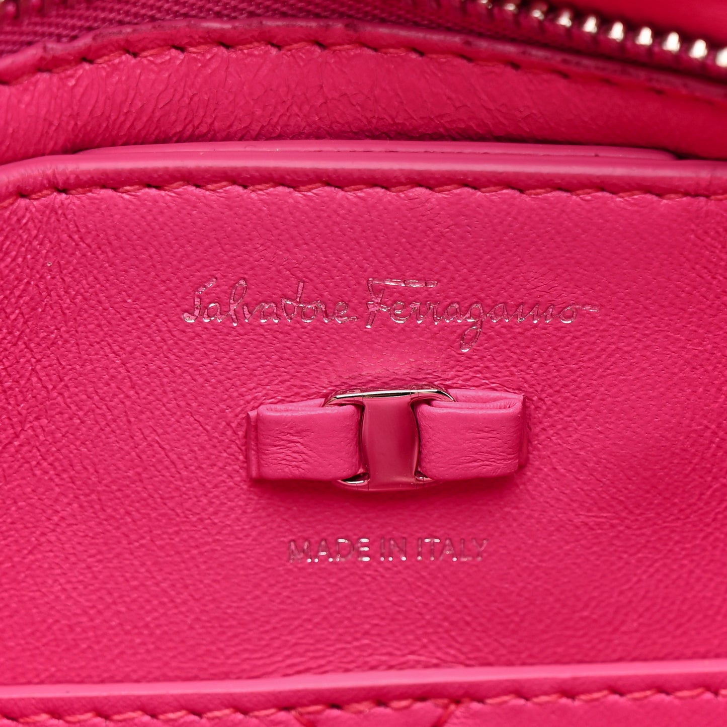 Calfskin Small Viva Bow Shoulder Bag Hot Pink