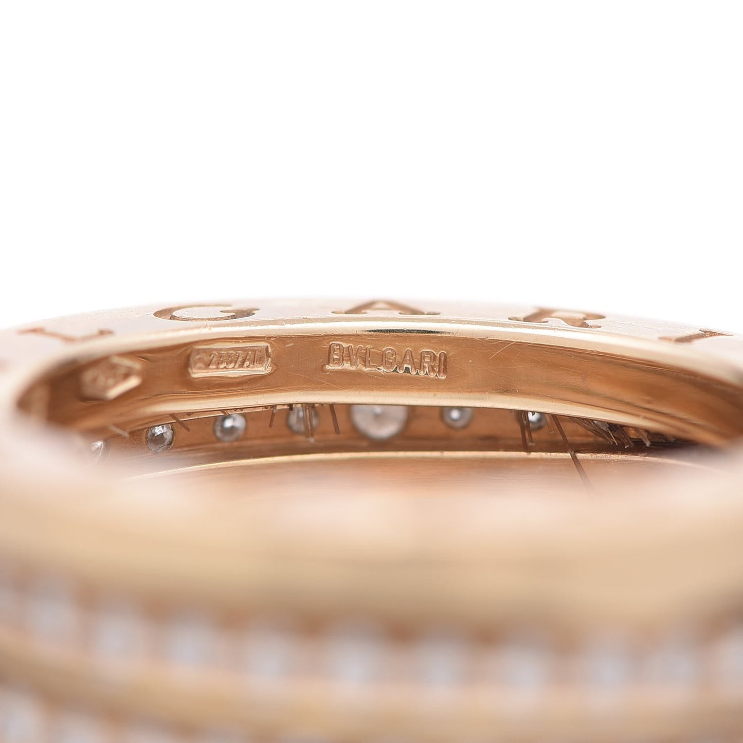18K Yellow Gold Diamond B.Zero1 Four-Band Pave Ring 52 6