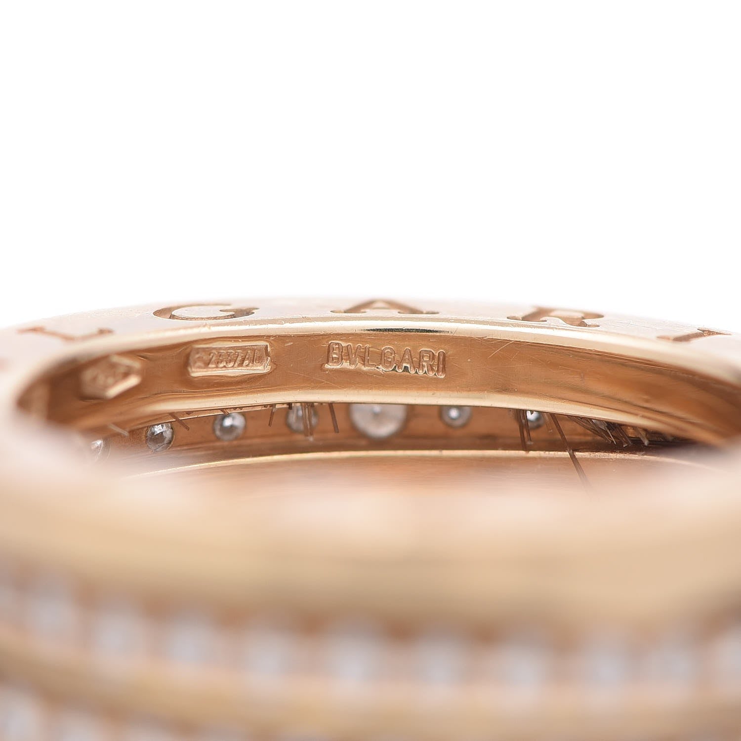 Bulgari 18K Yellow Gold Diamond B.Zero1 Four-Band Pave Ring 52 6 6 of 10