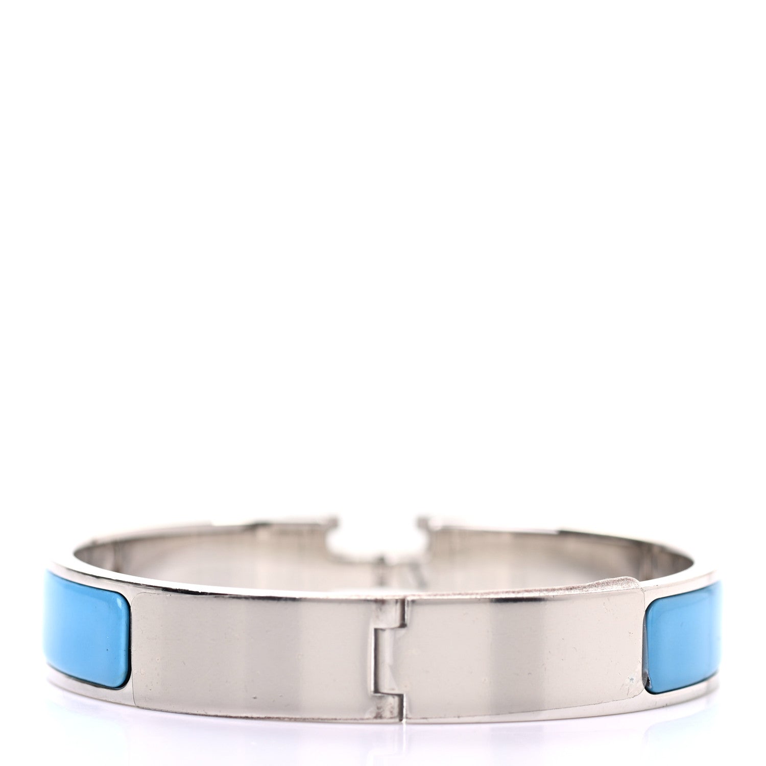 Hermes Enamel Narrow Clic Clac H Bracelet GM Blue Jean 3 of 4
