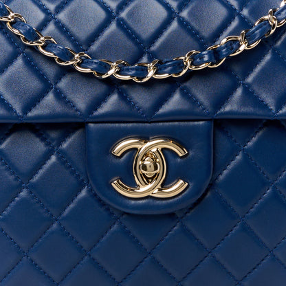 Chanel Lambskin Quilted Maxi Single Flap Marine Fonce 11 of 16